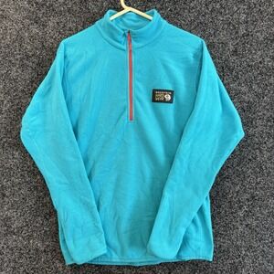 Mountain Hardware Size Med Men's Turquoise Orange 1/2 Zip Pullover Fleece‎